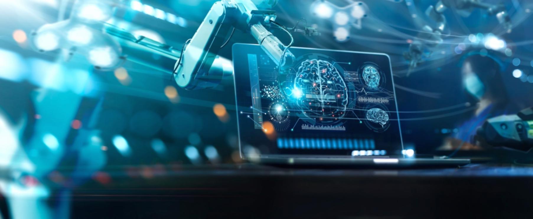 Student reviewing learning materials and course structure in consultation setting